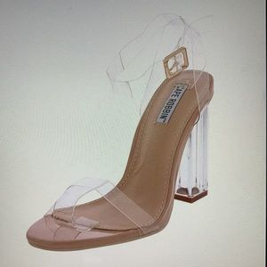 Transparent clear heel sandals